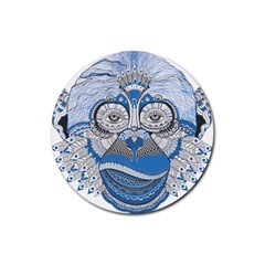 Pattern Monkey New Year S Eve Rubber Coaster (round) 