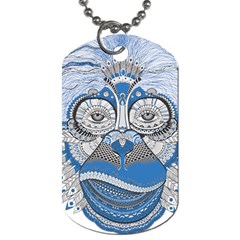 Pattern Monkey New Year S Eve Dog Tag (two Sides) by Simbadda