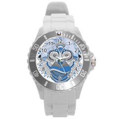 Pattern Monkey New Year S Eve Round Plastic Sport Watch (l) by Simbadda