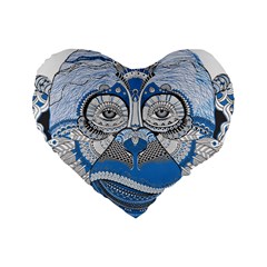 Pattern Monkey New Year S Eve Standard 16  Premium Heart Shape Cushions by Simbadda