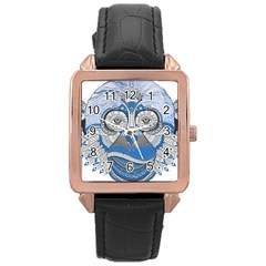 Pattern Monkey New Year S Eve Rose Gold Leather Watch  by Simbadda