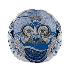 Pattern Monkey New Year S Eve Standard 15  Premium Flano Round Cushions by Simbadda