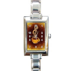 Coffee Drink Abstract Rectangle Italian Charm Watch