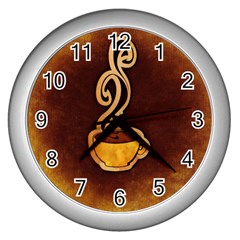 Coffee Drink Abstract Wall Clocks (silver)  by Simbadda