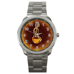 Coffee Drink Abstract Sport Metal Watch by Simbadda