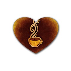 Coffee Drink Abstract Rubber Coaster (heart)  by Simbadda