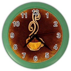 Coffee Drink Abstract Color Wall Clocks by Simbadda