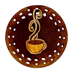 Coffee Drink Abstract Round Filigree Ornament (two Sides) by Simbadda