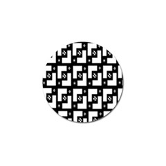 Abstract Pattern Background  Wallpaper In Black And White Shapes, Lines And Swirls Golf Ball Marker by Simbadda