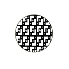 Abstract Pattern Background  Wallpaper In Black And White Shapes, Lines And Swirls Hat Clip Ball Marker (4 Pack) by Simbadda