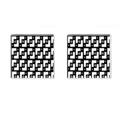 Abstract Pattern Background  Wallpaper In Black And White Shapes, Lines And Swirls Cufflinks (square) by Simbadda