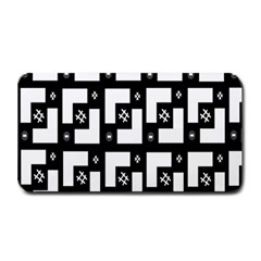 Abstract Pattern Background  Wallpaper In Black And White Shapes, Lines And Swirls Medium Bar Mats by Simbadda