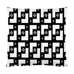 Abstract Pattern Background  Wallpaper In Black And White Shapes, Lines And Swirls Standard Cushion Case (one Side) by Simbadda