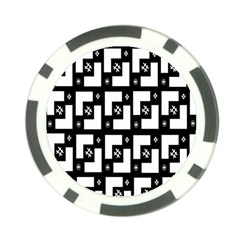 Abstract Pattern Background  Wallpaper In Black And White Shapes, Lines And Swirls Poker Chip Card Guard (10 Pack) by Simbadda