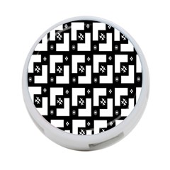 Abstract Pattern Background  Wallpaper In Black And White Shapes, Lines And Swirls 4-port Usb Hub (two Sides)  by Simbadda