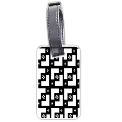 Abstract Pattern Background  Wallpaper In Black And White Shapes, Lines And Swirls Luggage Tags (one Side)  by Simbadda