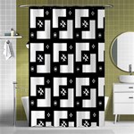 Abstract Pattern Background  Wallpaper In Black And White Shapes, Lines And Swirls Shower Curtain 48  x 72  (Small)  Curtain(48  X 72 ) - 42.18 x64.8  Curtain(48  X 72 )