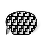 Abstract Pattern Background  Wallpaper In Black And White Shapes, Lines And Swirls Accessory Pouches (Small)  Back