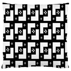 Abstract Pattern Background  Wallpaper In Black And White Shapes, Lines And Swirls Large Flano Cushion Case (two Sides) by Simbadda