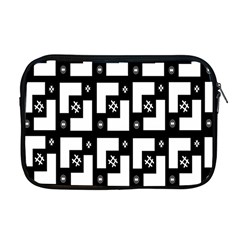 Abstract Pattern Background  Wallpaper In Black And White Shapes, Lines And Swirls Apple Macbook Pro 17  Zipper Case by Simbadda