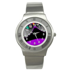 Fractal Background For Scrapbooking Or Other Stainless Steel Watch by Simbadda