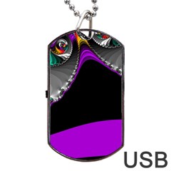 Fractal Background For Scrapbooking Or Other Dog Tag Usb Flash (one Side)