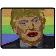 Donald Trump Fleece Blanket (large)  by Valentinaart