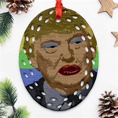 Donald Trump Oval Filigree Ornament (two Sides) by Valentinaart