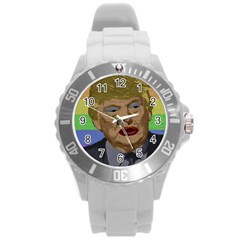 Donald Trump Round Plastic Sport Watch (l) by Valentinaart