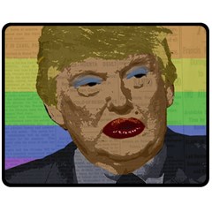 Donald Trump Double Sided Fleece Blanket (medium)  by Valentinaart