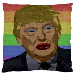 Donald Trump Large Flano Cushion Case (two Sides) by Valentinaart