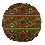 Folklore Large 18  Premium Flano Round Cushions Front