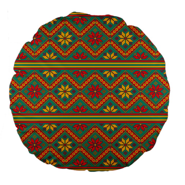 Folklore Large 18  Premium Flano Round Cushions