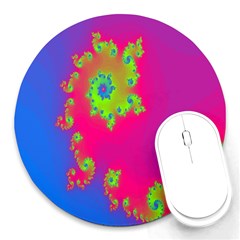 Digital Fractal Spiral Round Mousepads by Simbadda