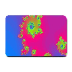 Digital Fractal Spiral Small Doormat  by Simbadda