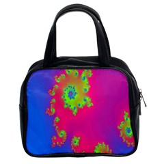 Digital Fractal Spiral Classic Handbags (2 Sides) by Simbadda