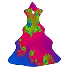 Digital Fractal Spiral Christmas Tree Ornament (two Sides)