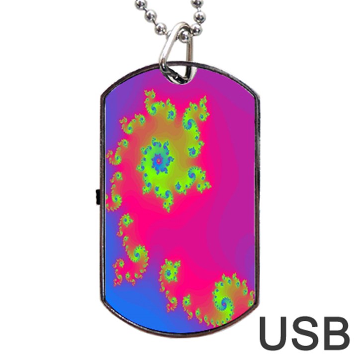 Digital Fractal Spiral Dog Tag USB Flash (Two Sides)