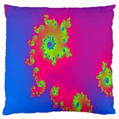 Digital Fractal Spiral Large Flano Cushion Case (two Sides) by Simbadda