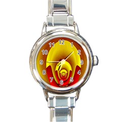 Red Gold Fractal Hypocycloid Round Italian Charm Watch by Simbadda