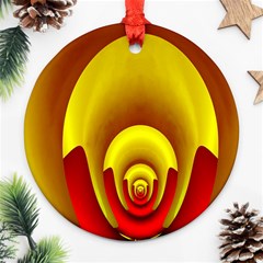 Red Gold Fractal Hypocycloid Ornament (round) by Simbadda