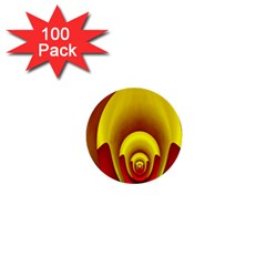 Red Gold Fractal Hypocycloid 1  Mini Buttons (100 Pack)  by Simbadda