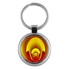 Red Gold Fractal Hypocycloid Key Chains (round)  by Simbadda