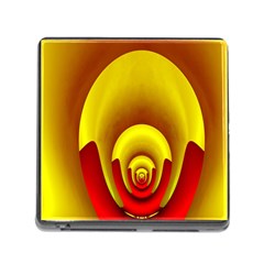 Red Gold Fractal Hypocycloid Memory Card Reader (square) by Simbadda