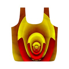 Red Gold Fractal Hypocycloid Full Print Recycle Bags (m)  by Simbadda