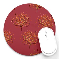 Beautiful Tree Background Pattern Round Mousepads by Simbadda