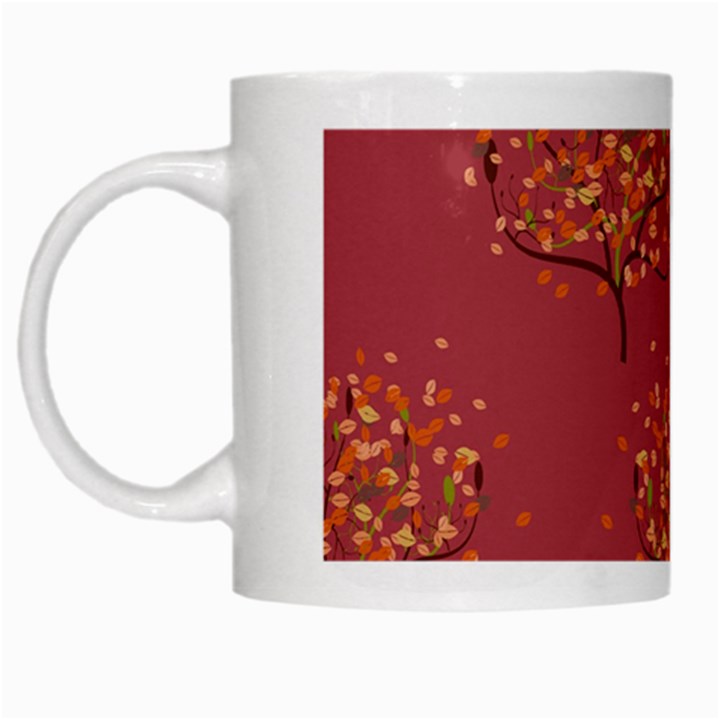 Beautiful Tree Background Pattern White Mugs