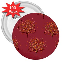 Beautiful Tree Background Pattern 3  Buttons (100 Pack)  by Simbadda