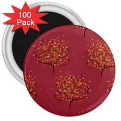 Beautiful Tree Background Pattern 3  Magnets (100 Pack) by Simbadda