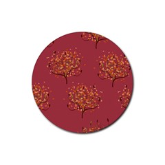 Beautiful Tree Background Pattern Rubber Coaster (round)  by Simbadda